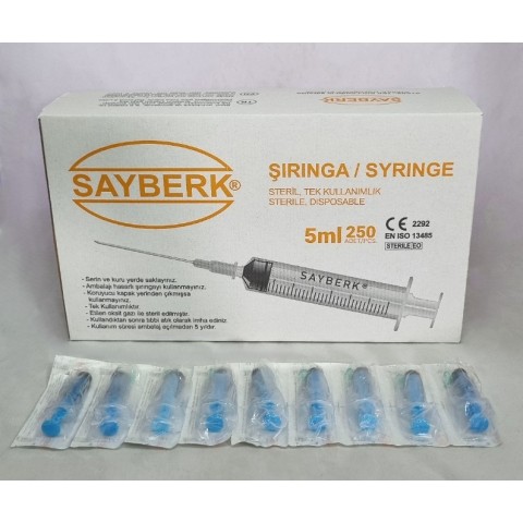 ENJEKTÖR SAYBERK 5CC 2 PARÇA 16MM (250'li)