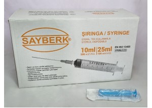 ENJEKTÖR SAYBERK 25CC 2 PARÇA 38MM (125'li)