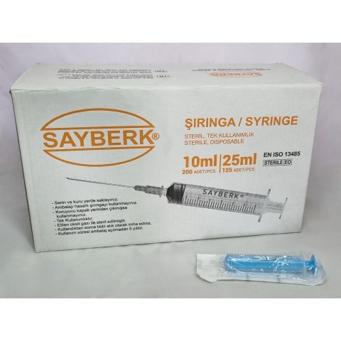 ENJEKTÖR SAYBERK 25CC 2 PARÇA 38MM (125'li)