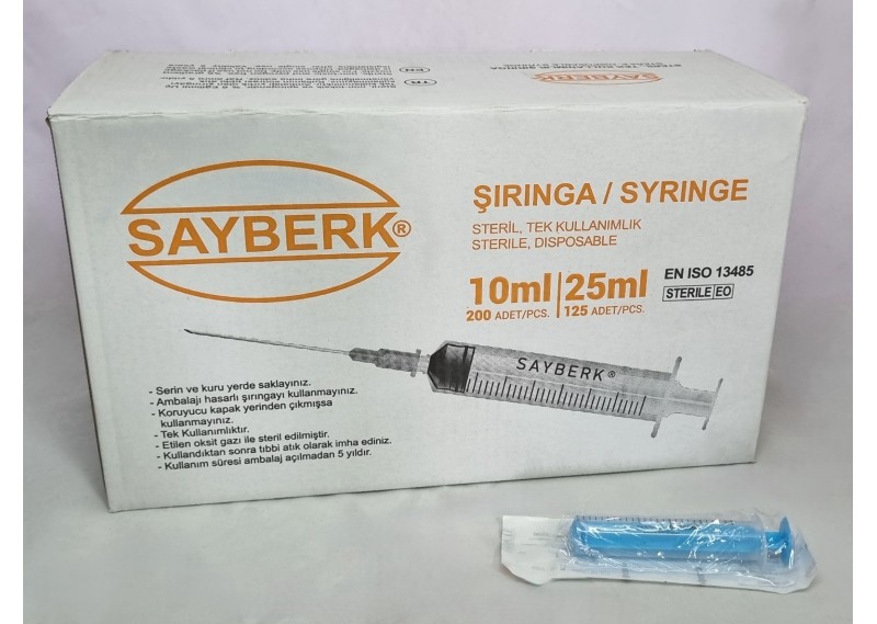 ENJEKTÖR SAYBERK 25CC 2 PARÇA 38MM (125'li)