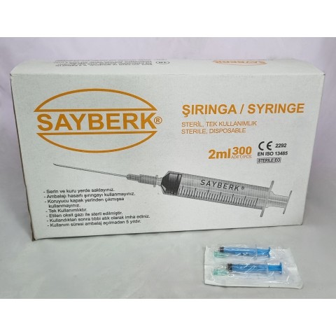 ENJEKTÖR SAYBERK 2CC 3 PARÇA 16MM (300'LÜ)